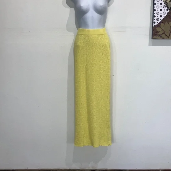 Revolve SNDYS yellow knit pencil skirt - Picture 2 of 5